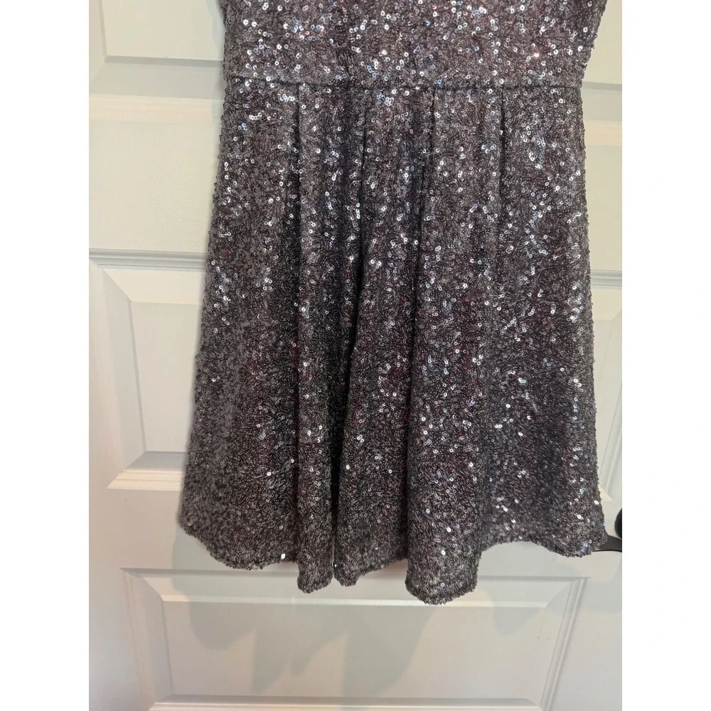 14.Ilovegorgeous Kids Mauve Purple Sequin Cap Sleeve Party Dress Size 6-7